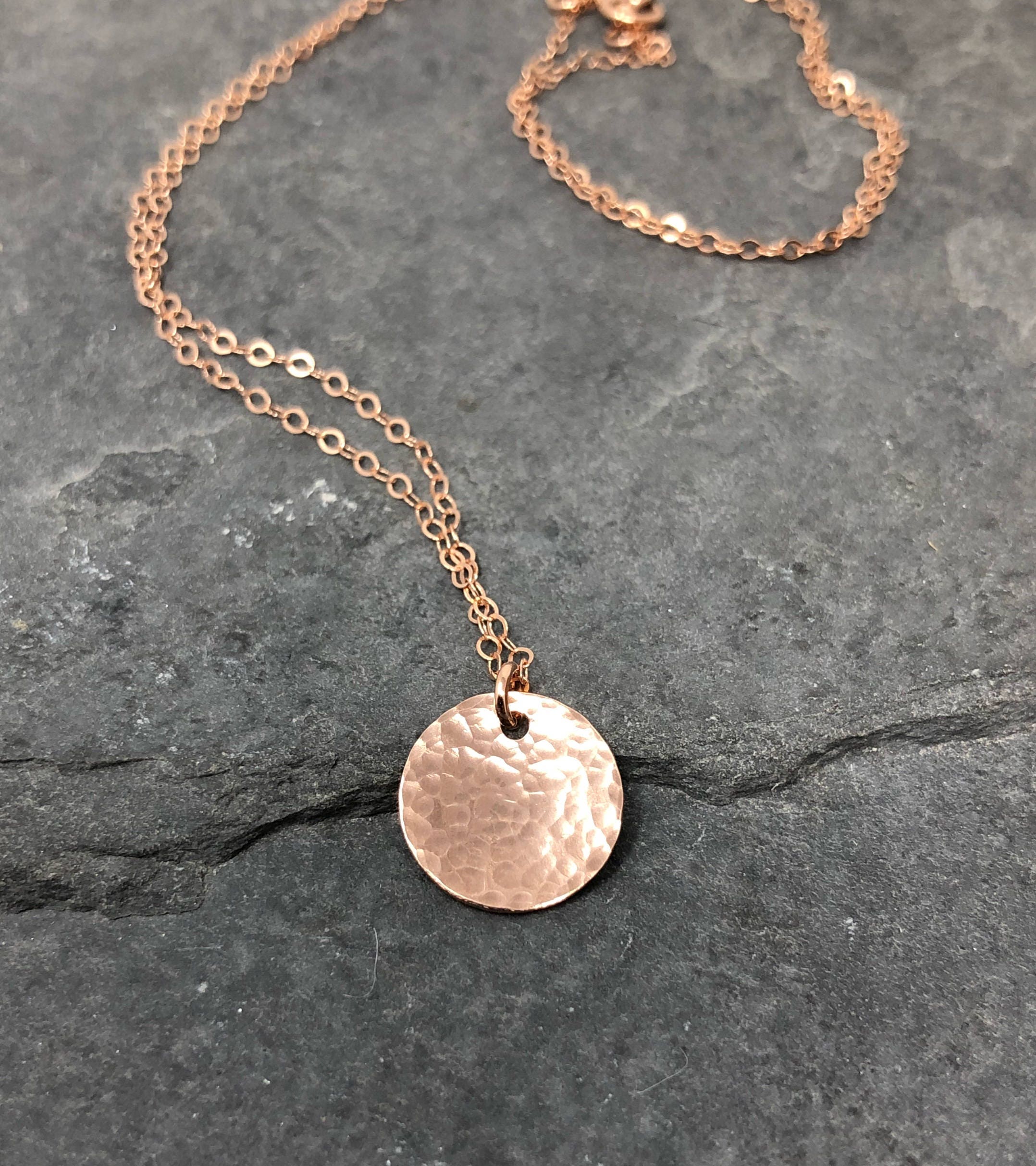 Small Medallion Necklace - Hammered | Magpie Jewellery