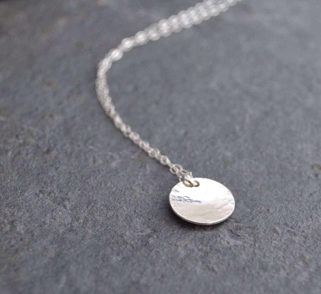 Sterling Silver Engraved Disc Necklace - For Mom - IsraelBlessing