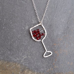 Sterling silver Red wine necklace, Unique Birthday Gift for Best Friend, 21st birthday gift, funny mother in law gift, girls weekend