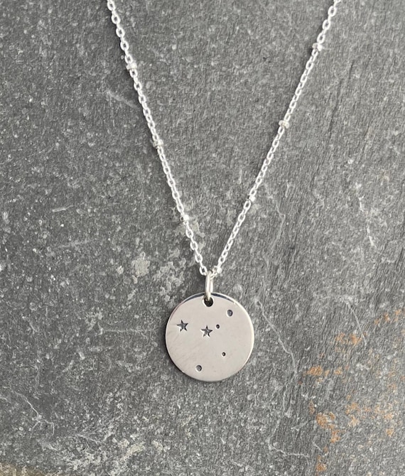 Sterling Silver Cancer Zodiac Constellation Necklace