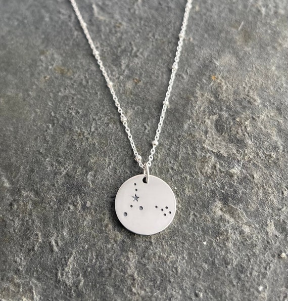 Sterling Silver Pisces Zodiac Constellation Necklace