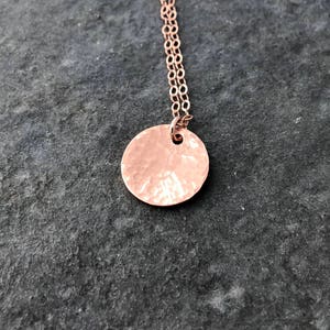 Rose gold disc necklace, Minimalist necklace, Unique Mother&#39;s Day gift from daughter, minimalist necklace, rose gold necklace, everyday