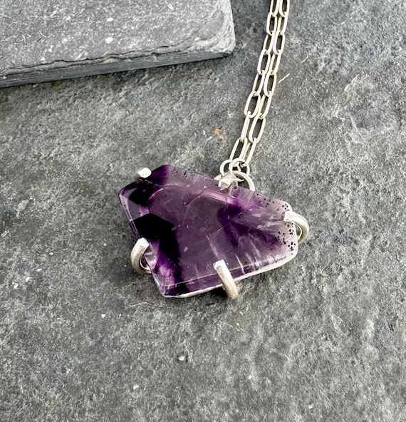 Amethyst and Sterling Silver Statement Necklace