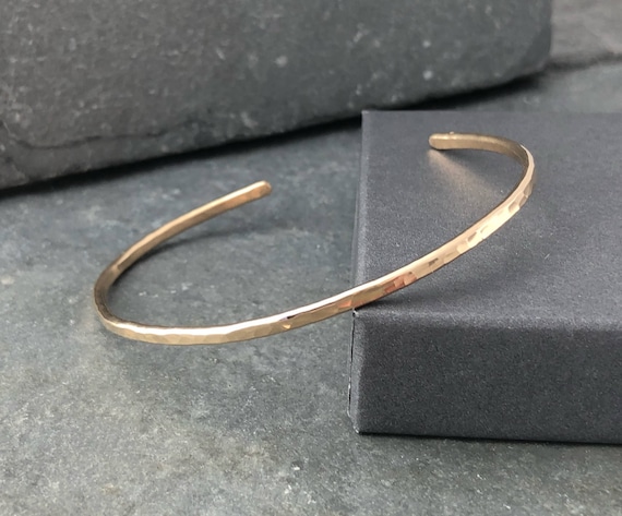 Gold Filled Hammered Cuff Bracelet