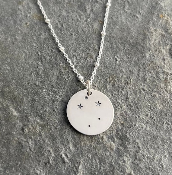 Sterling Silver Libra Zodiac Constellation Necklace