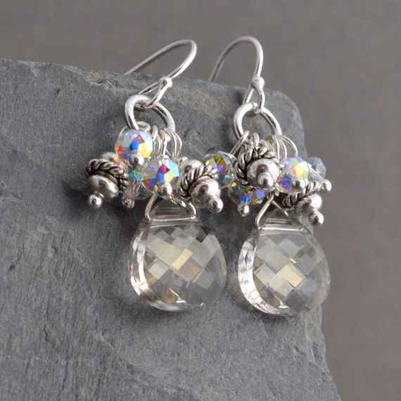 Sterling Silver and Crystal Sparkle Earrings