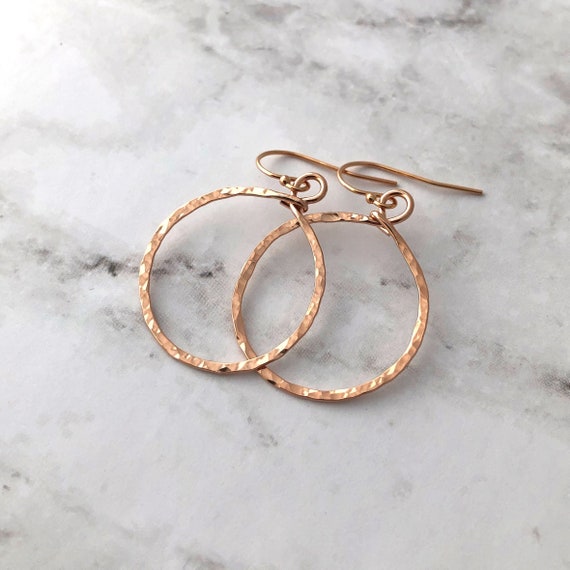 14k Rose Gold Filled Hoop Earrings, medium