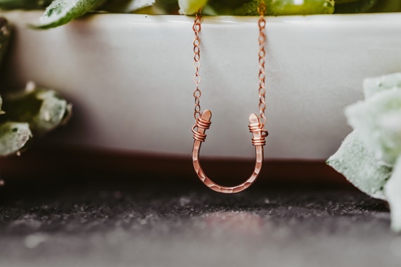 Rose Gold Filled Lucky Horseshoe Necklace