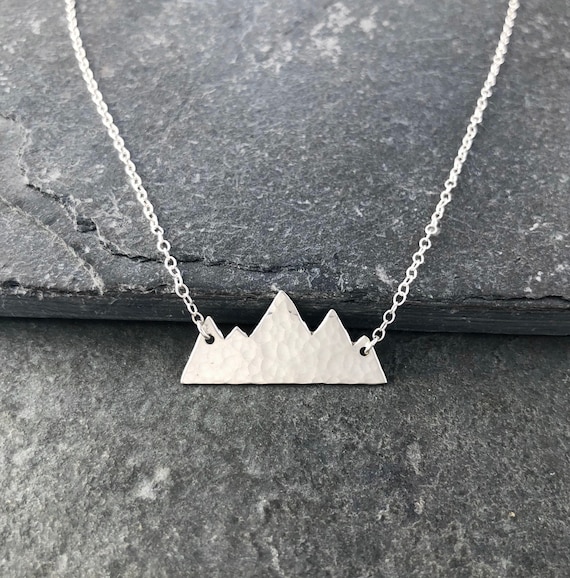 Mountains Hammered Sterling Silver Necklace