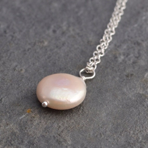 Sterling Silver and Coin Pearl Necklace