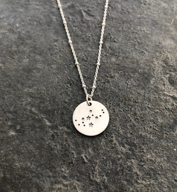 Sterling Silver Virgo Zodiac Constellation Necklace