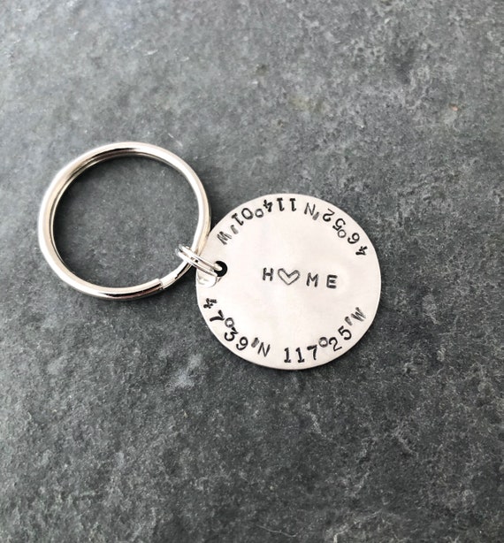 Custom Location Sterling Silver Key Fob