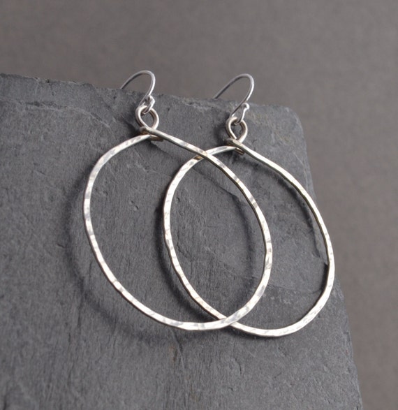 Sterling Silver Hoop Earrings, Large