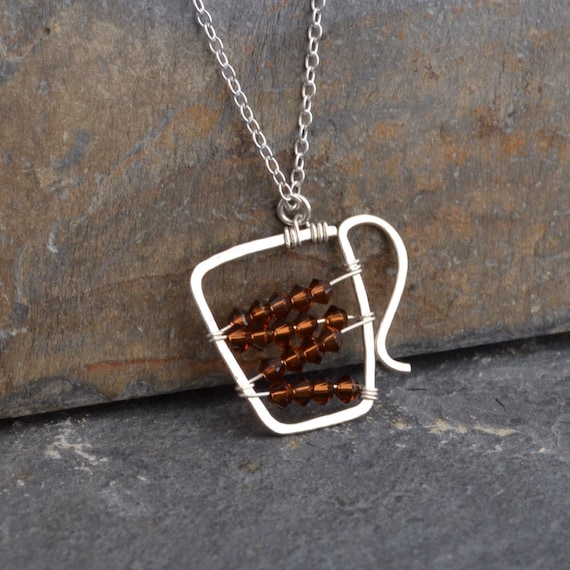 Sterling Silver Coffee Necklace