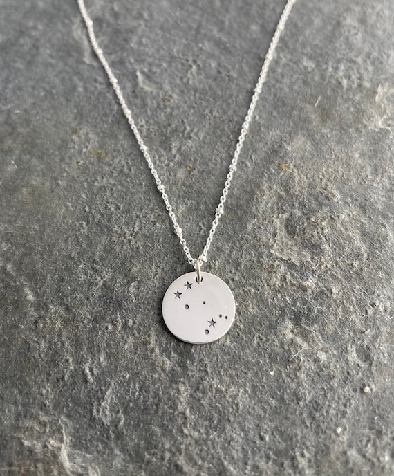 Sterling Silver Gemini Zodiac Constellation Necklace