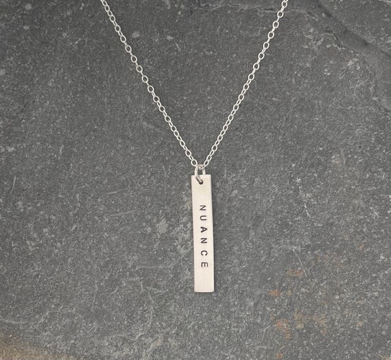 Sterling Silver Pantsuit Politics "NUANCE" Stamped Necklace