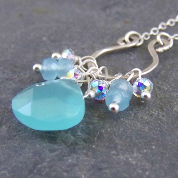 Sterling silver and Blue Chalcedony Necklace