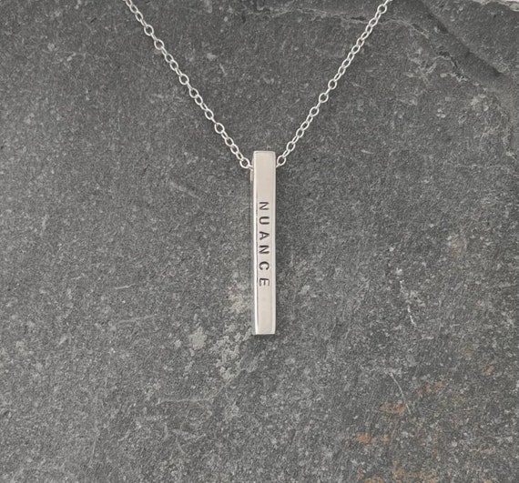 Sterling Silver Pantsuit Politics "NUANCE" Column Necklace