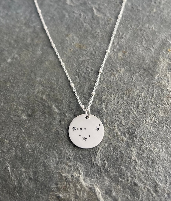 Sterling Silver Capricorn Zodiac Constellation Necklace, Unique Mother's Day gift from daughter, Celestial Astrology Jewelry, Teenage gift