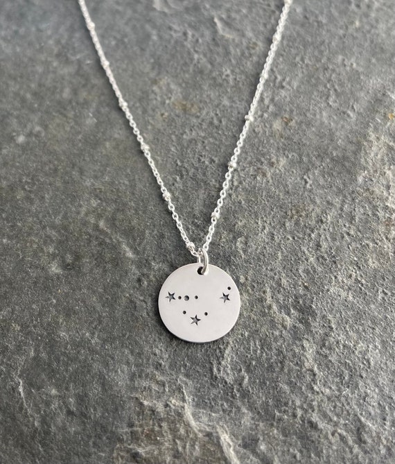 Sterling Silver Capricorn Zodiac Constellation Necklace, Unique Mother's Day gift from daughter, Astrology Jewelry, Teenage girl gift idea
