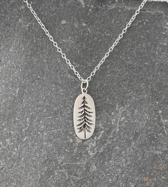 Sterling Silver Pine Tree Necklace, Unique Mother's Day gift from daughter, Nature Lover Jewelry, Outdoor Jewelry, forest lover necklace