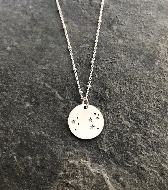 Sterling Silver Leo Zodiac Constellation Necklace