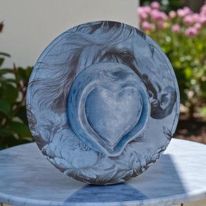 Vegan Suede Wide Brim Hat with Horse & Peony Design