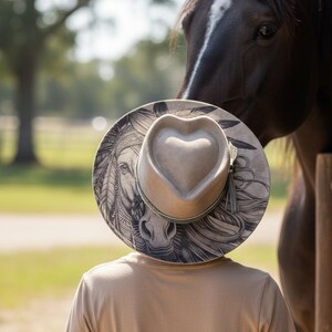 horse lover gift engraved hat western boho accessory for women