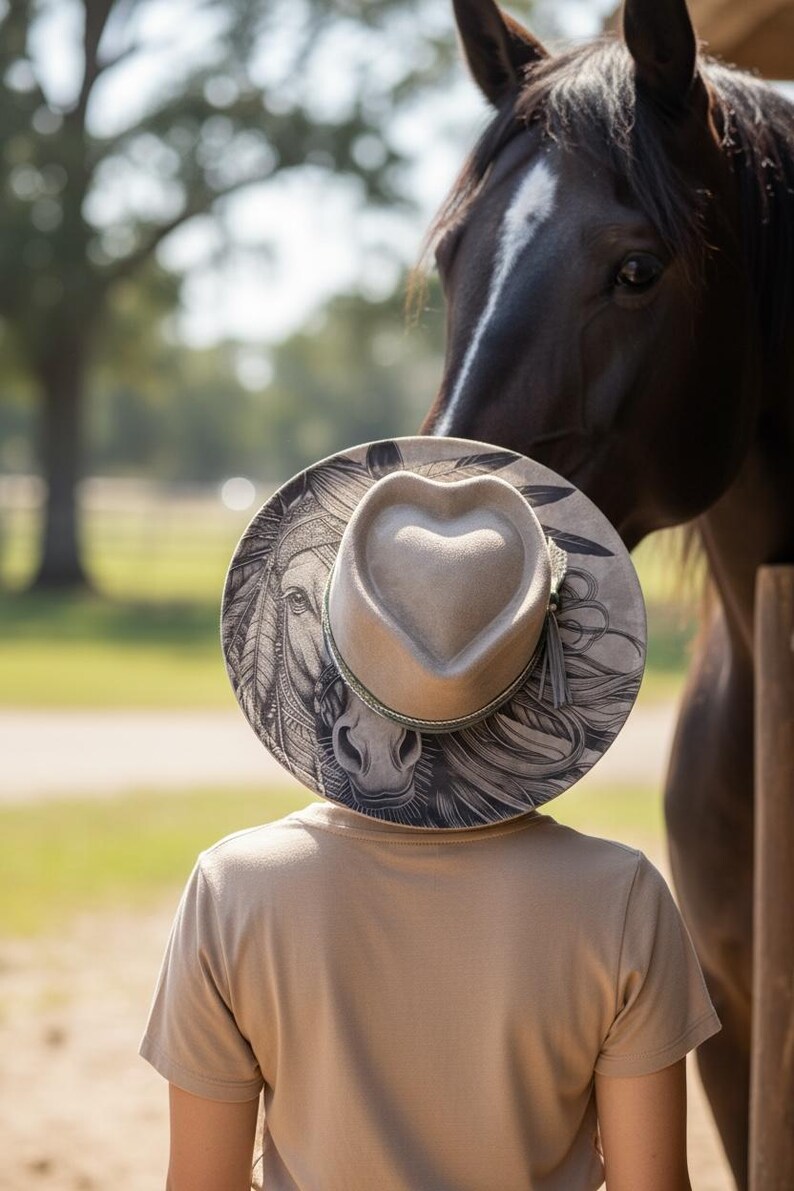 horse lover gift engraved hat western boho accessory for women
