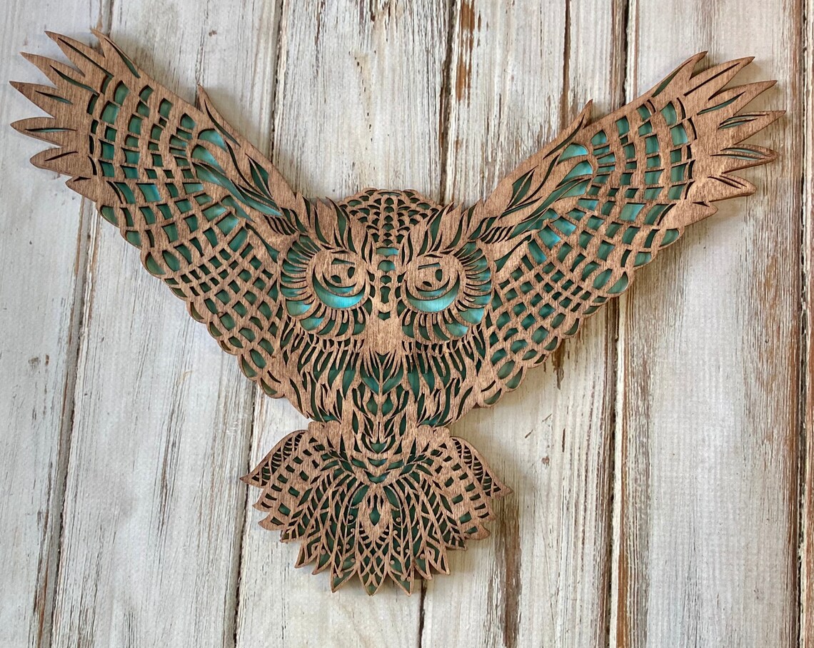 Wooden Owl Wall Decor Wood Owl Wall Art Owl Wall Decor Owl Etsy