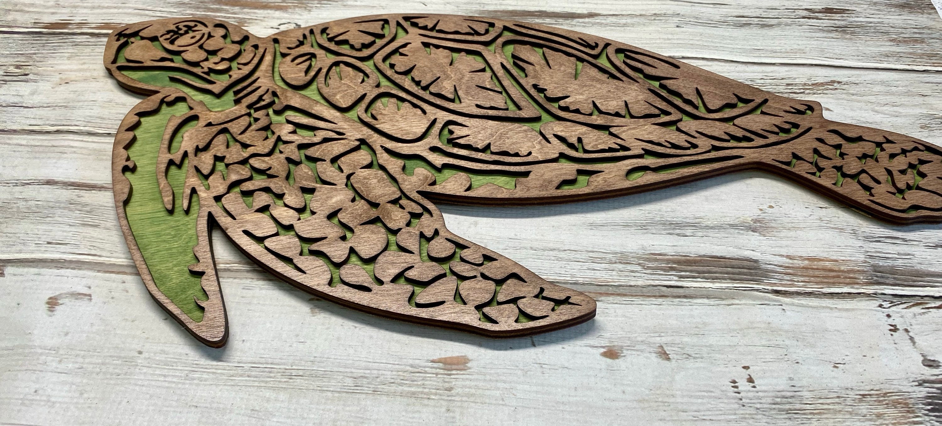Wooden Sea Turtle Wall Decor Ocean Wall Decor Beach House Etsy