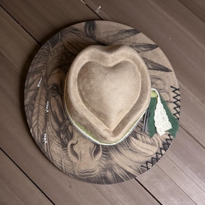 western fashion hat with removable band ribbon lace detail