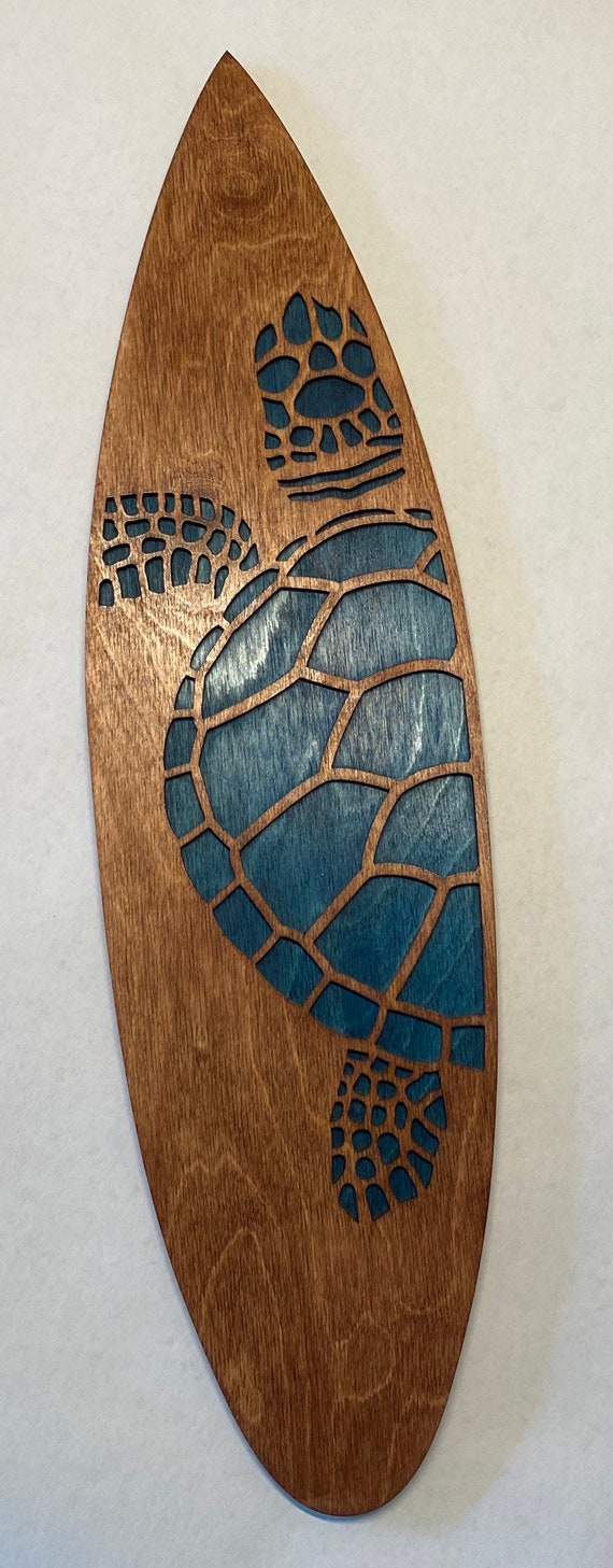 Sea Turtle Wall Art Surfboard Style Art Sea Turtle Art Etsy
