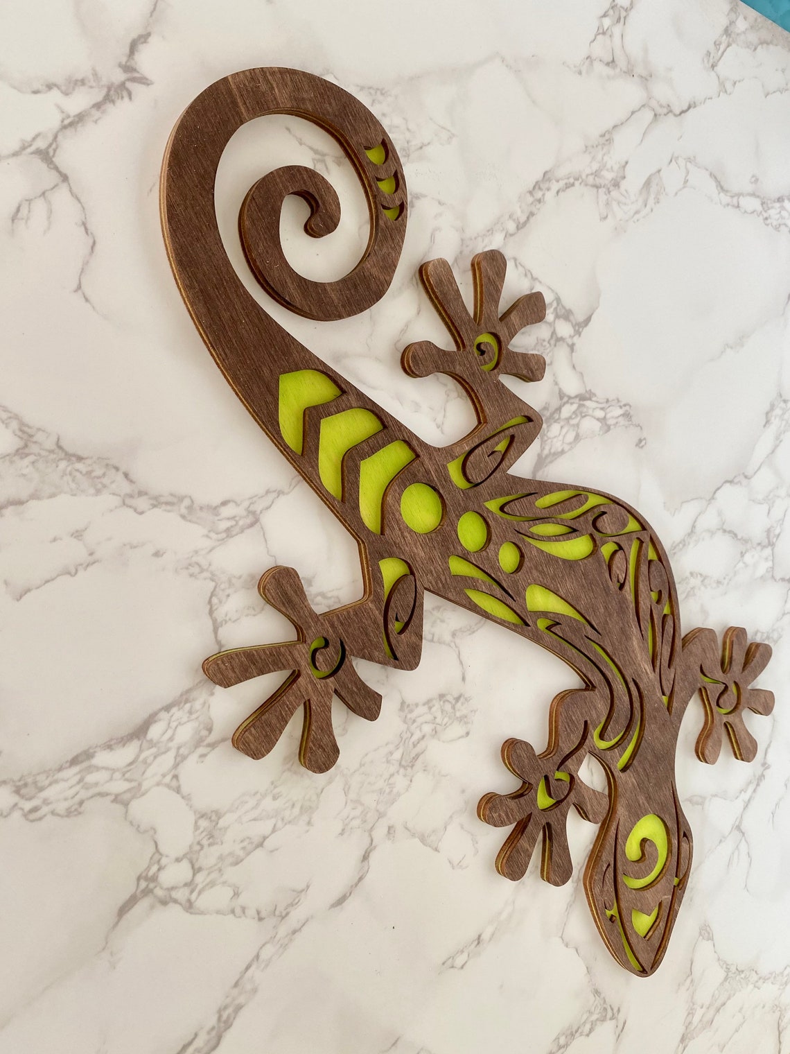 Gecko Wall Art. Wood Gecko Wall Decor Wood Gecko Art Gecko Etsy