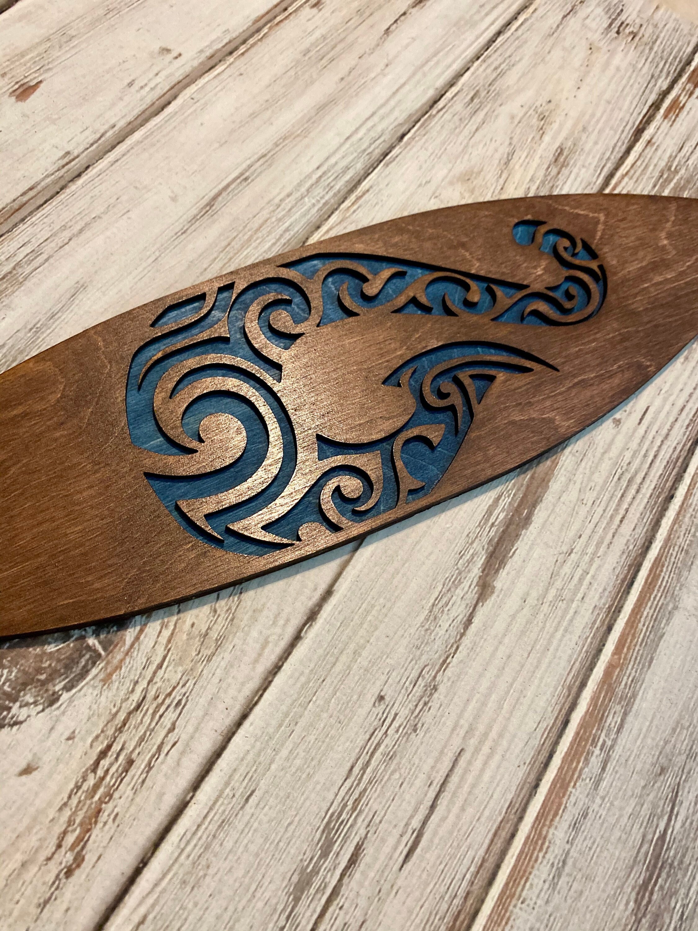 Tribal Hook Surfboard Wall Art Makau Surfboard Decor Surf Etsy UK