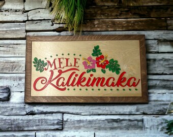 Mele Kalikimaka Sign: Hawaiian Christmas Decor