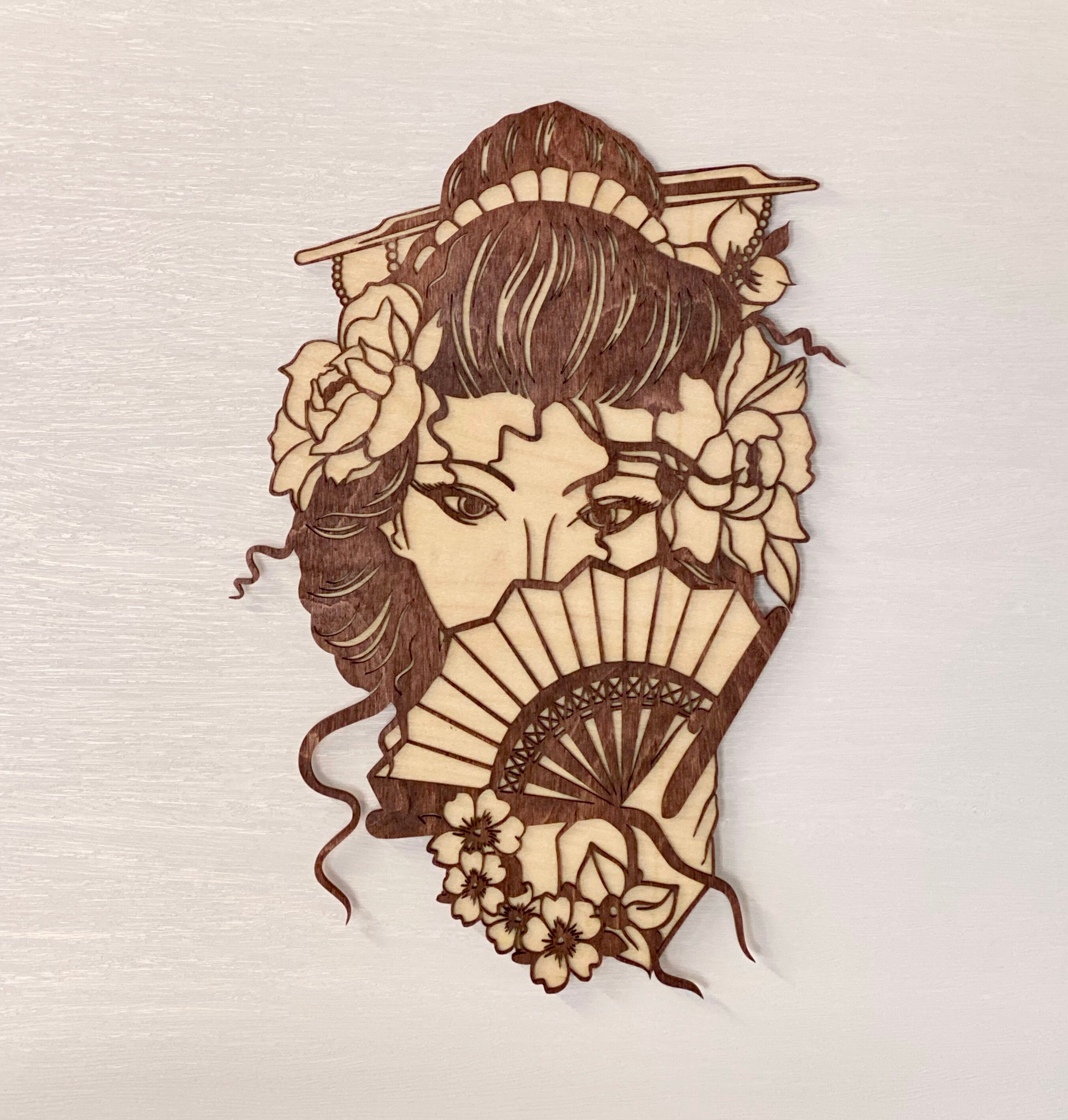 Geisha Wall Art Geisha Wall Decor Japanese Wall Decor Wood Etsy