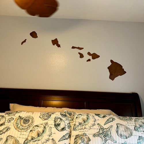 Wooden Hawaiian Island Wall Art Hawaiian Island Wall Decor Etsy