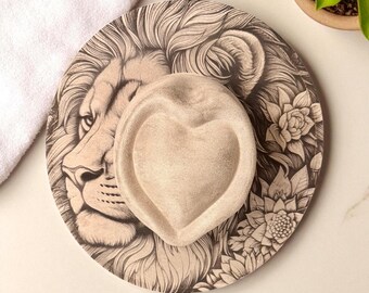 Vegan Suede Lion Rancher Hat: Wide Brim Boho Safari Style (20-24.5")