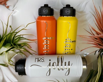 Personalized 32oz Thermal Water Bottle with Straw, On-the-Go Hydration with a Customized Thermal Water Bottle and Straw