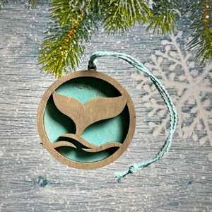 Whale Tail Christmas Ornament, Personalized Christmas Ornament, Humpback Whale, Orca, Ocean Life Ornament