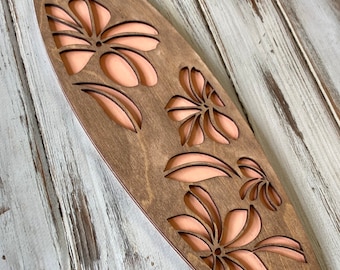 Plumeria Tropical Wood Wall Decor made in Hawaii