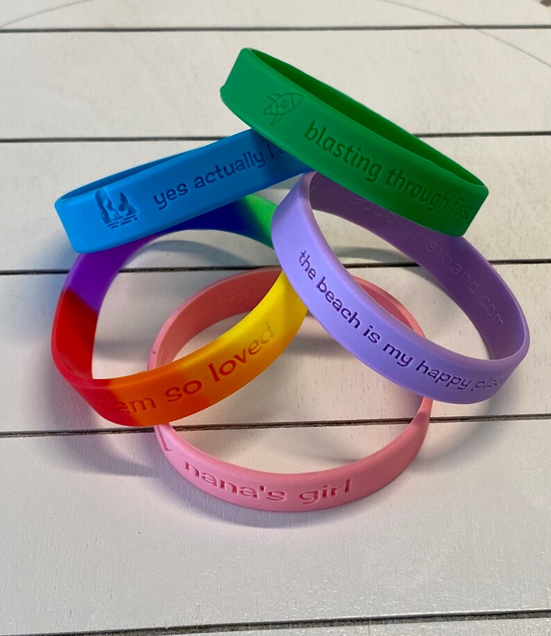 Silicone bracelet silicone band youth bracelet custom wrist Etsy