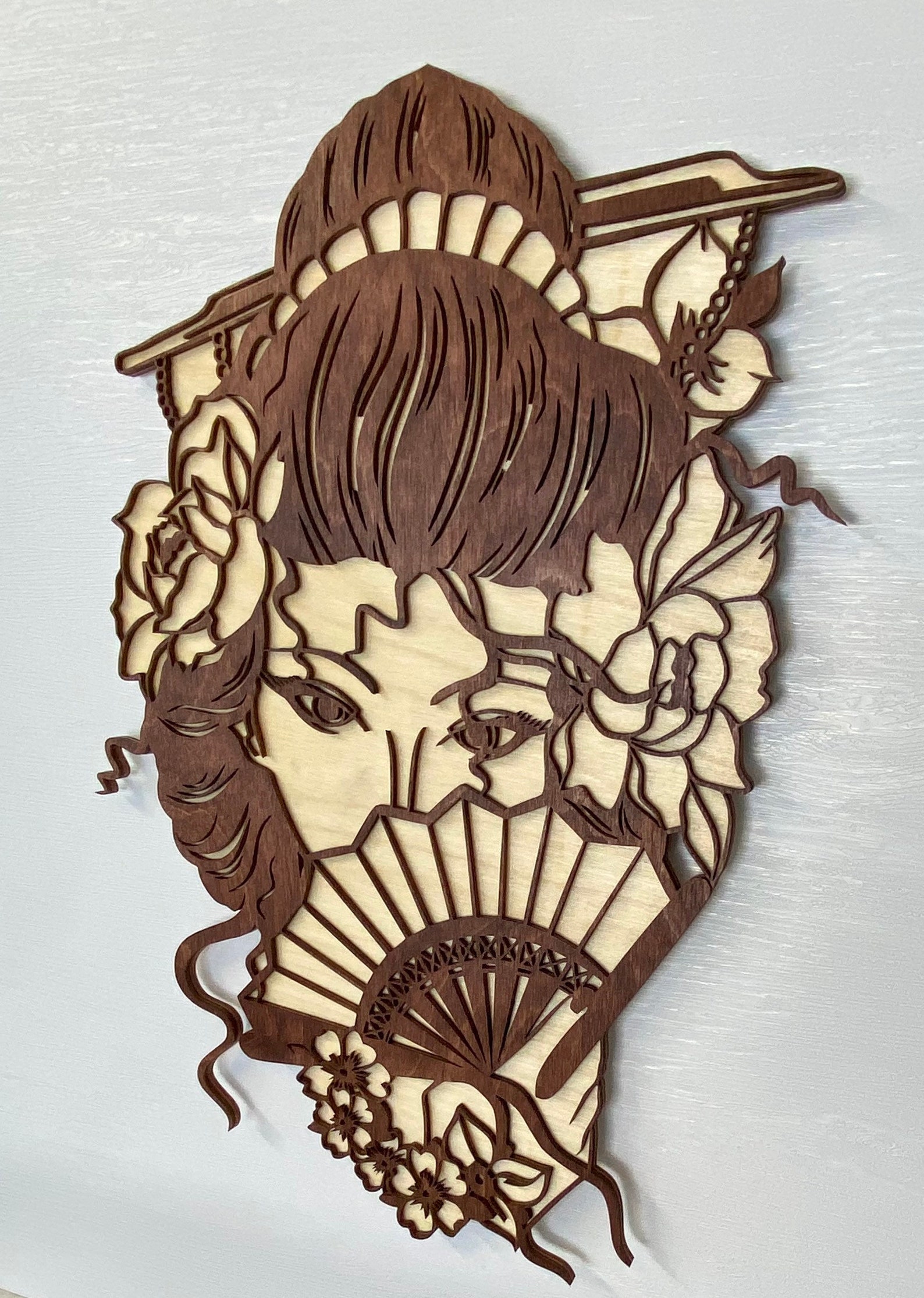 Geisha Wall Art Geisha Wall Decor Japanese Wall Decor Wood Etsy