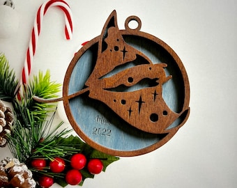 Personalized Manta Ray Christmas Ornament: Coastal Ocean Theme