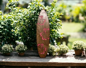 Hibiscus Surfboard Wall Decor: Tropical Hawaii Art
