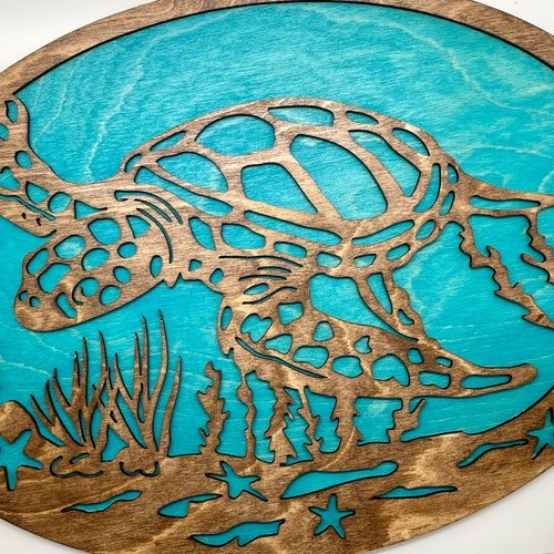 Turtle Family Wall Decor Hawaiian Sea Turtle Wall Art Honu Etsy