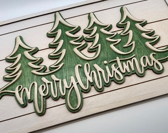 Christmas Tree Sign, Farmhouse Christmas Sign, Shiplap Merry Christmas Sign,  Shiplap Christmas Sign