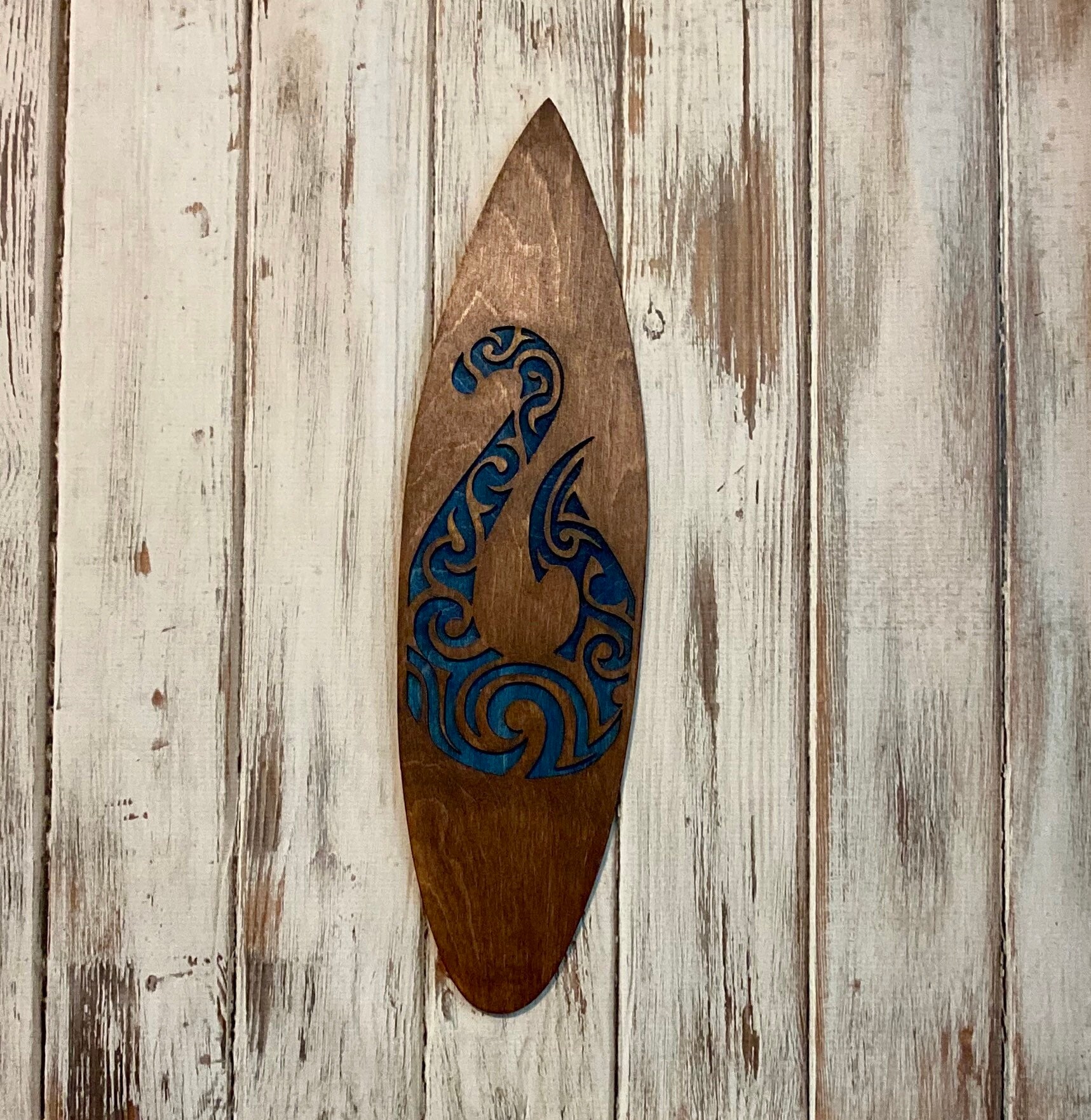 Tribal Hook Surfboard Wall Art Makau Surfboard Decor Surf