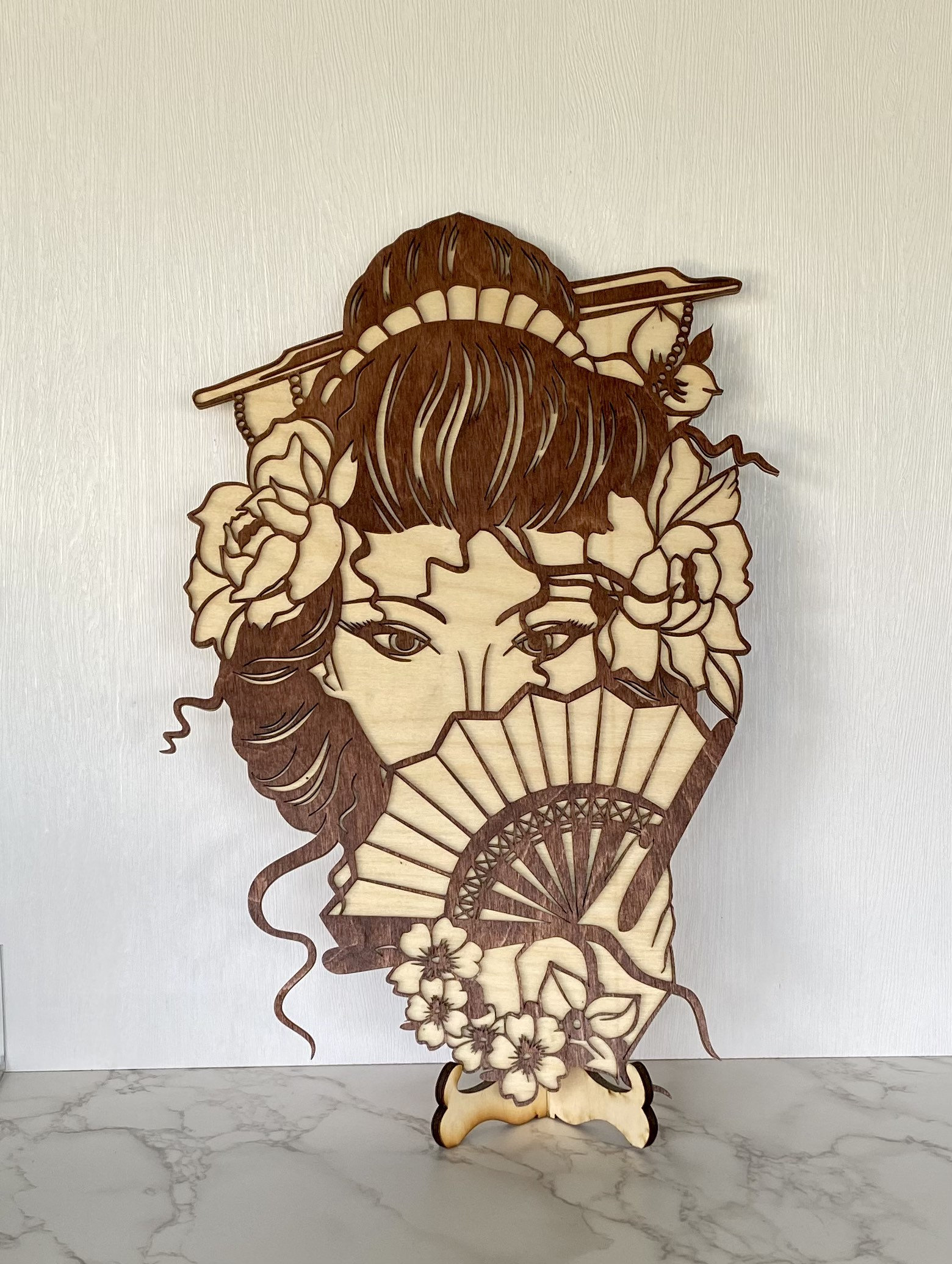 Geisha Wall Art Geisha Wall Decor Japanese Wall Decor Wood Etsy